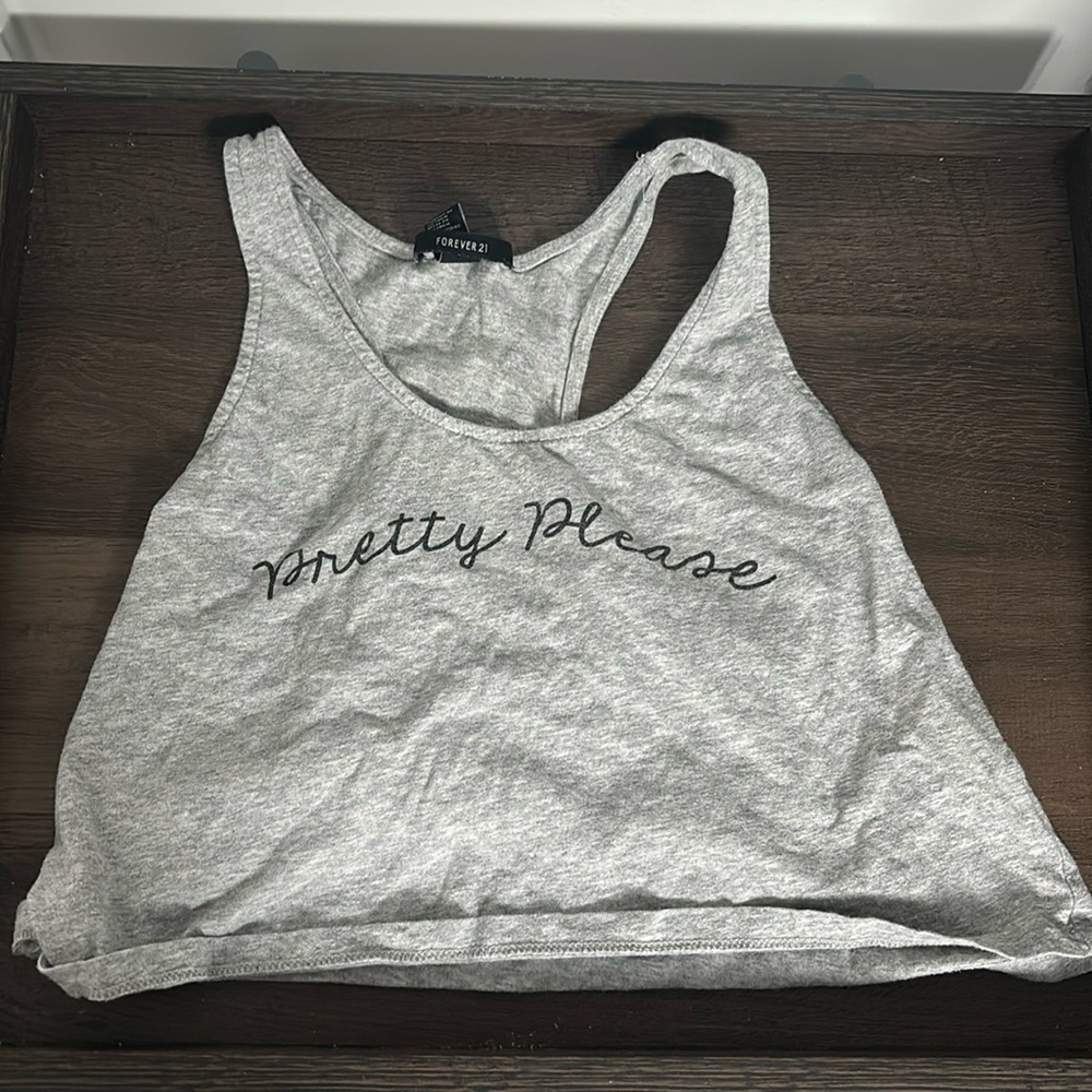 Forever 21 size small gray cropped tank top
